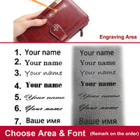 Duże Damskie Portfele z Wygrawerowanym Imieniem, Długi, Modny Portfel Wysokiej Jakości, PU Skórzany, z Kieszeniami na Karty dla Kobiet, 2022 3